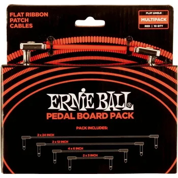 Příslušenství ke zvukové technice Ernie Ball Flat Ribbon Patch Cables Pedalboard 15 cm-30 cm-60 cm-7,5 cm Lomený - Lomený Patch kabel