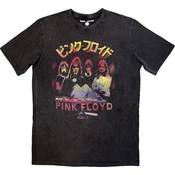 Pink Floyd Tričko Japan Poster Stone Wash Unisex Charcoal Grey M