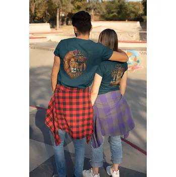 Trička pro páry Trust and protect Barva: Petrolejová, Dámska velikost: XL, Pánska velikost: XS