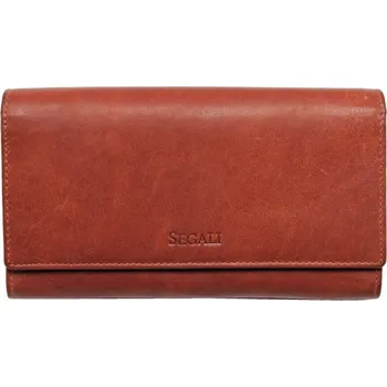 Módní doplněk SEGALI Dámská kožená peněženka SG-228 koňak