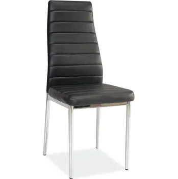 Jídelní židle SIGNAL Jídelní židle - H-261 Chrom, ekokůže, černá Čalounění: černá (ekokůže)