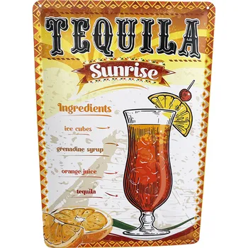Plechová cedule DODINO Plechová cedule Tequila Sunrise 20 x 30 cm