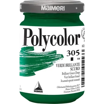 Výtvarná barva Maimeri Vynil Polycolor Akrylová barva Brilliant Green Deep 305 140 ml 1 ks