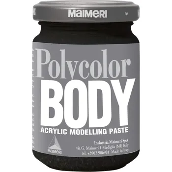Speciální výtvarná barva Maimeri Acrylic Modelling Body Strukturovací pasta 140 ml Bitumen