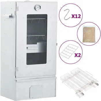 Zahradní gril Petrashop Grilovací trouba / udírna s generátorem kouře pozinkovaná ocel Stříbrná3200759