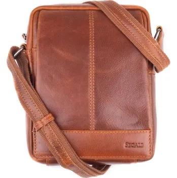 SEGALI Pánská kožená taška přes rameno SG-2171 koňak
