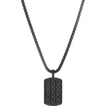 Náhrdelník pánský z černé oceli s plackou 42009.3 černý