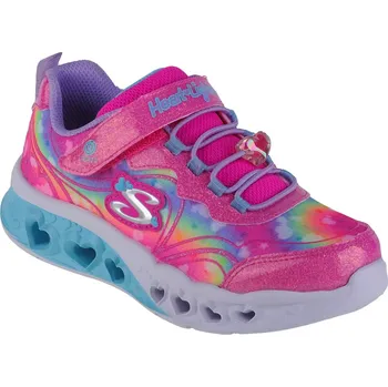Dívčí tenisky Růžové dívčí svítící tenisky Skechers Flutter Heart Lights-Groovy Swirl 303253L-HPLV Velikost: 35