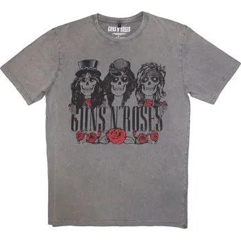 Pánské tričko Guns N' Roses Tričko Hell Group Stone Wash Unisex Grey XL