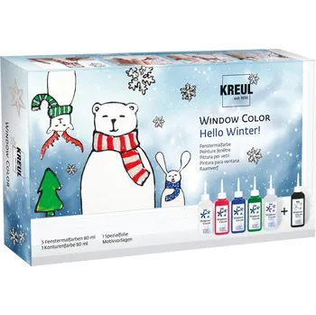 Speciální výtvarná barva Kreul 42853 Sada barev na sklo Hello Winter 6 x 80 ml