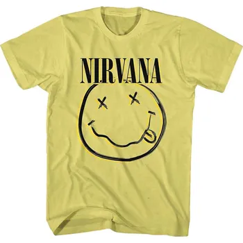 Pánské tričko Nirvana Tričko Inverse Happy Face Unisex Yellow S
