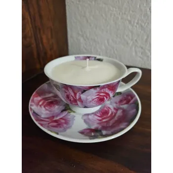 Svíčka Svíčka v šálku růže