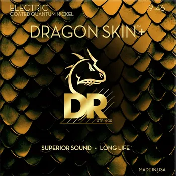 Struna pro hudební nástroj DR Strings Dragon Skin+ Coated Light to Medium 9-46 Struny pro elektrickou kytaru