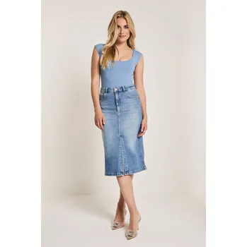 Dámská sukně Sukně Para Mi July D179 světle modrá pod koleno Velikost: 36