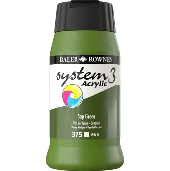 Vodová barva Daler Rowney System3 Akrylová barva Sap Green 500 ml 1 ks