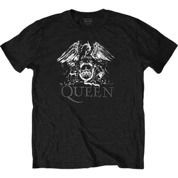 Pánské tričko Queen Tričko Crest Logo Unisex Black XL