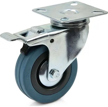 Pojezdové kolečko Náhradní otočné kolečko guma/polypropylen s brzdou 75mm GEKO