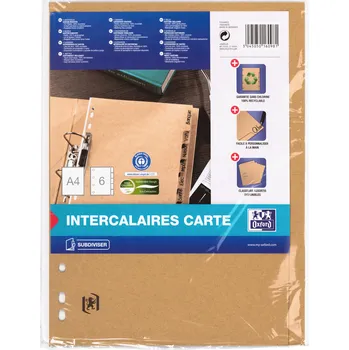 Archivační box Rozřaďovač Oxford Touareg A4, 6 dílů, kraft