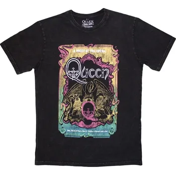 Pánské tričko Queen Tričko A Night At The Opera Tour '76 Stone Wash Unisex Black M