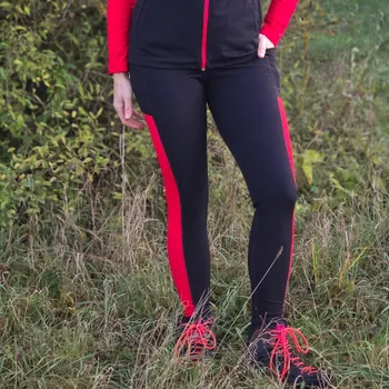 Dámské legíny Černo-červené dámské funkční legíny Velikost: L
