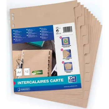 Archivační box Rozřaďovač Oxford Touareg A4, 12 dílů, kraft