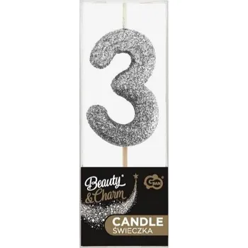 GoDan Dortová svíčka číslo (třpytivá černá) číslo: 3