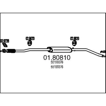 Auto-moto Střední tlumič výfuku MTS 01.80810