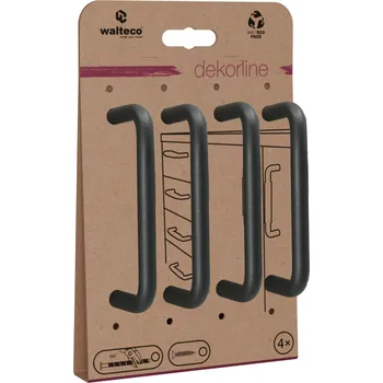 Nábytkové kování Walteco Set nábytkových úchytek Gissi rozteč 96mm, matná černá, 4 ks