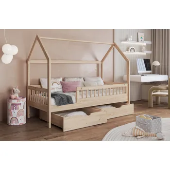 Postel Max-i Dětská postel domeček ORCA CAMA UNO + ROŠT a ZÁSUVKY v ceně Zvolte rozměr:: 80 x 180 cm, Zvolte barvu:: olše