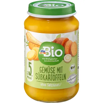 Dětská výživa dmBio bio příkrm mrkev, brambory & batáty