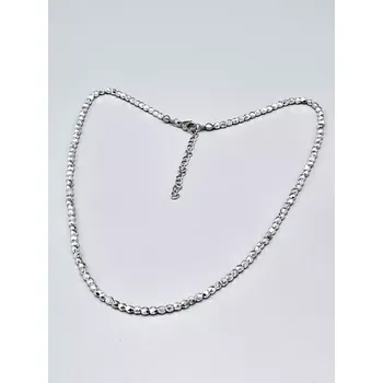 Náhrdelník Náhrdelník z broušených korálků stříbrné barvy 42 + 5 cm