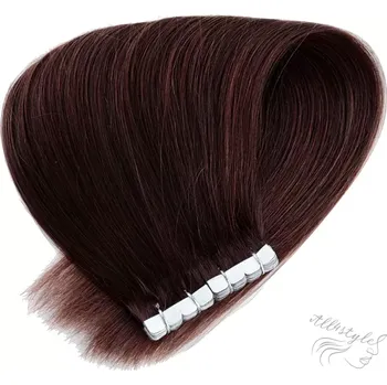 Příčesek Vlasové PU pásky MINI tape in na prodlužování vlasů 30cm 04 - středně hnědá