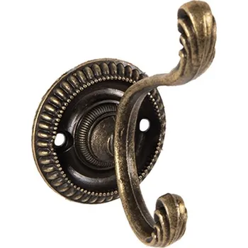 Věšák Mosazný antik kovový nástěnný háček - 4*6*7 cm