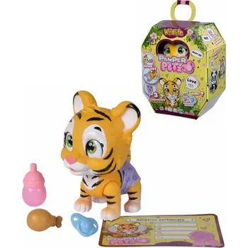 Simba Tygřík Pamper Petz set zvířátko mláďátko s doplňky pije čůrá 3 překvapení