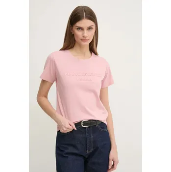 Bavlněné tričko Pepe Jeans LORETTA PL505994 růžová 39X, vel. XS