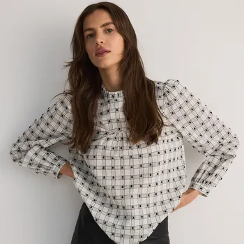 Dámská halenka Reserved - Vzorovaná halenka ze směsi viskózy - krémová - 058FQ-01X - 058FQ-01X-L