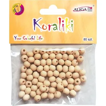 Dětské navlékací korálky Korálky 8mm,80ks přírodní, dřevěné
