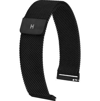 Módní doplněk Řemínek Hirsch Milanaise - černý - 22 mm + 5 let záruka a dárek ZDARMA