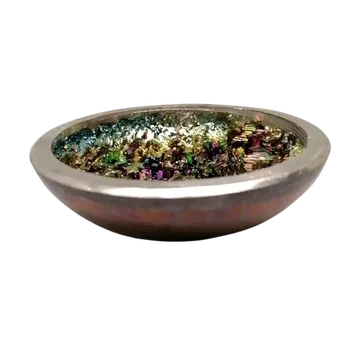 Bismutová miska 11 cm – originální kovová dekorace s krystalickou strukturou