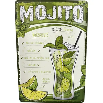 Plechová cedule DODINO Plechová cedule Mojito 20 x 30 cm