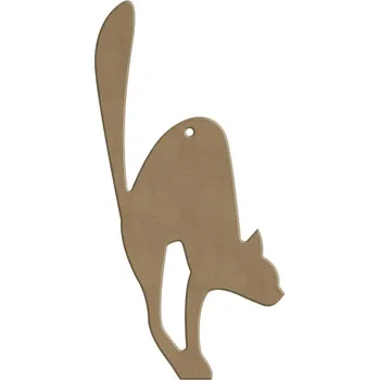 Gomille Dřevěný výřez k dekoraci Gomille, závěsný, 10x20 cm - Naježená kočka
