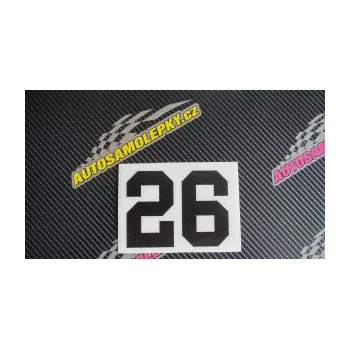 Polep vozidla SAMOLEPKA Startovní číslo 26 (10 - červená) NA AUTO, NÁLEPKA, FÓLIE, POLEP, TUNING, VLASTNÍ TEXT, TISK, AUTOSAMOLEPKY.cz, POLEPY, OBRÁZEK, LOGO, SAMOLEPKY