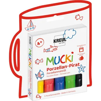 Kreul MUCKI Porcelain Pirate Porcelain Pen Set Sada fixů na keramiku 5 ks