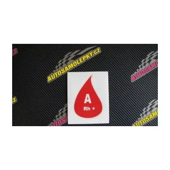 Polep vozidla SAMOLEPKA Krevní skupina A Rh+ kapka (09 - bílá) NA AUTO, NÁLEPKA, FÓLIE, POLEP, TUNING, VLASTNÍ TEXT, TISK, AUTOSAMOLEPKY.cz, POLEPY, OBRÁZEK, LOGO, SAMOLEPKY