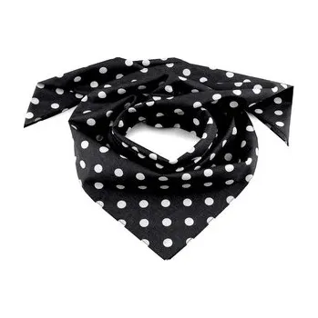 Bavlněný šátek s puntíky 65x65 cm - 1 ks - 10 černá