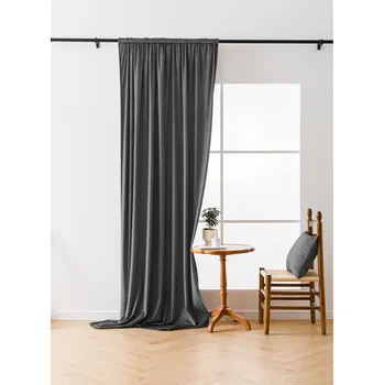 Závěs Šedý zatemňovací závěs VELVET 140x250 cm Zavěšení: Řasící páska