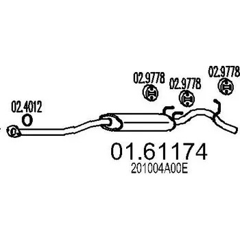 Auto-moto Zadní tlumič výfuku MTS 01.61174