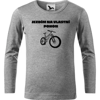 Chlapecké tričko DOBRÝ TRIKO Dětské bavlněné triko Vlastní pohon Velikost: 158/12 let, Barva: Tmavě šedý melír