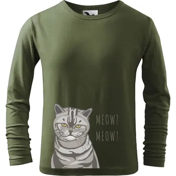 Chlapecké tričko DOBRÝ TRIKO Dětské triko s potiskem Naštvaná kočka Velikost: 158/12 let, Barva: Tmavě šedý melír