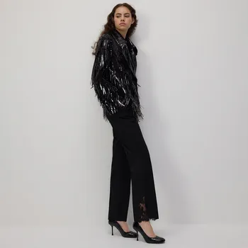 Dámské oblečení Reserved - Kalhoty s krajkou - černý - 052DX-99X - 052DX-99X-XS